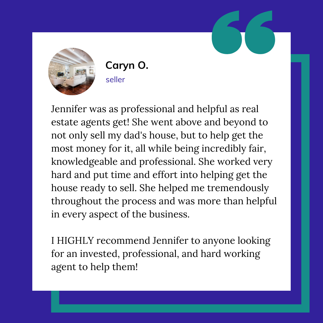 Review from client who recently sold a property with Jennifer Hein Realtor
