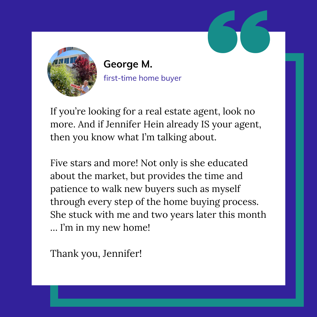 Review from first time home buyer who recently bought a property with Jennifer Hein Realtor